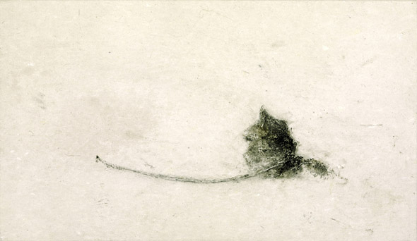 Feuille. Leaf / Tempera sur toile. Tempera on canvas. 24x41 cm. 2010