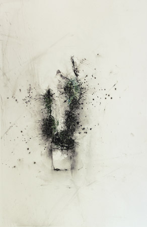 Cactus / Encre de chine, rotring et tempera sur papier. Indian ink, rotring, tempera on paper. <br />
102x66 cm. 2011