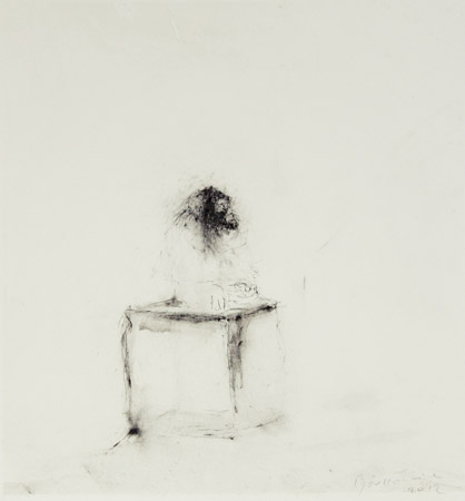 Primate / Rotring et encre de chine sur papier. Rotring, Indian ink on paper. 24,5x23 cm. 2012