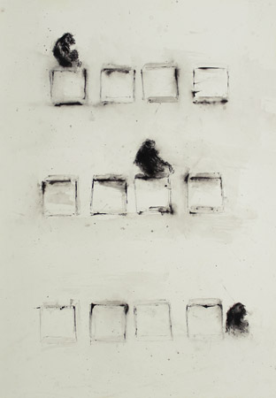 Primate / Rotring et encre de chine sur papier. Rotring, Indian ink on paper. 62x43,5 cm. 2011