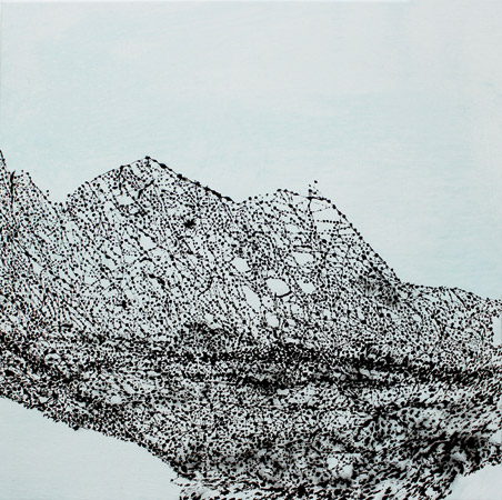 Translation en bleu ciel   / Acrylique sur toile - Acrylics on canvas.  80 x 80 cm. 2014